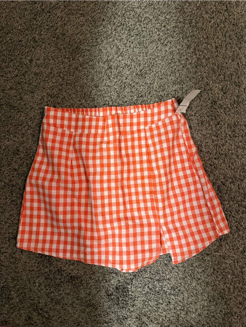 Gingham Orange and White Women’s Skort